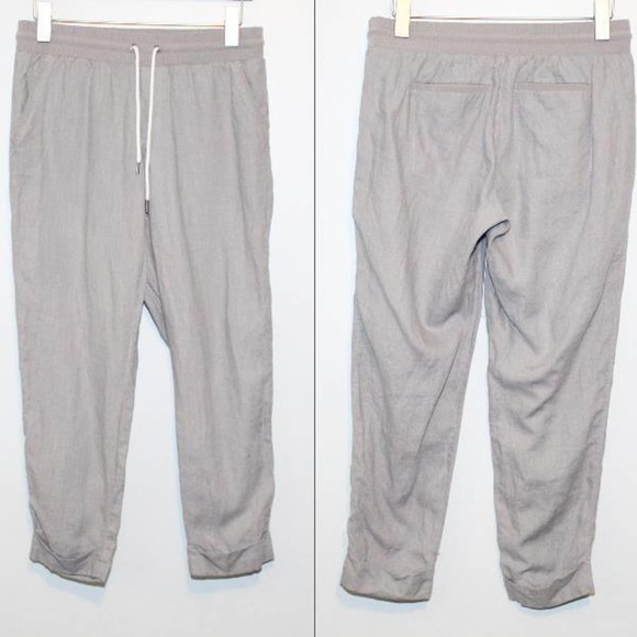Athleta Bali Linen Ankle Pants Gray Lightweight Stretch Women's Size 8 H14016 - Picture 8 of 9